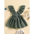 thumbnail image 3 of Infant Baby Girls Lace Romper Dress Sleeveless V Neck Elastic Waist Ruffle Bodysuit, 3 of 9