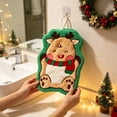 thumbnail image 6 of OAVQHLG3B Christmas Hand Towels with Hanging Loop Soft Santa Dishtowels Xmas Hanging Washcloths Christmas Holiday Bathroom Kitchen Dish Towels Set for Drying Cleaning Cooking, 6 of 8
