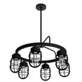 thumbnail image 5 of Hunter - Starklake 6-light Natural Black Iron, Large Chandelier, Dimmable, Wagon Wheel Shaped, for Bedrooms, Dining, Living Rooms - 19666, 5 of 8