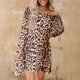 thumbnail image 1 of ICHUANYI Clearance Women's Spring Leopard Printing Long Sleeve Round Neck Loose Casual Dress ICHUANYI "ICHUANYI", 1 of 9