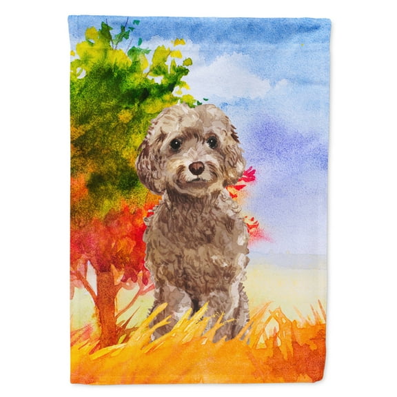 Carolines Treasures CK1953GF Fall Chocolate Labradoodle Flag Garden Size  Small multicolor
