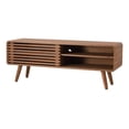 thumbnail image 3 of New Pacific Direct Wilson 45.5" Wood Slat Low-profile TV Stand in Brown/Walnut, 3 of 9