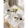 thumbnail image 5 of Brown Boho Geometric Placemats Set of 4, Country Retro Abstract Lines Leaves Placemats for Dining Table, Place Mats for Kitchen Tabletop, Waterproof Wipeable Dining Table Mats Set, 5 of 9