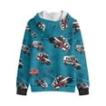 thumbnail image 2 of Chaqlin Ambulance Print Fuzzy Athletic Jacket for Teens and Boys - boy Fuzzy Hoodie Lightweight Zip Up Hoodie for Gym Run and Outdoor, 2 of 7