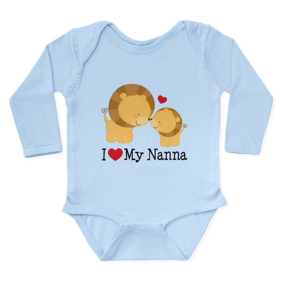 CafePress - I Love Nanna Long Sleeve Infant Bodysuit - Long Sleeve Cotton Baby Bodysuit