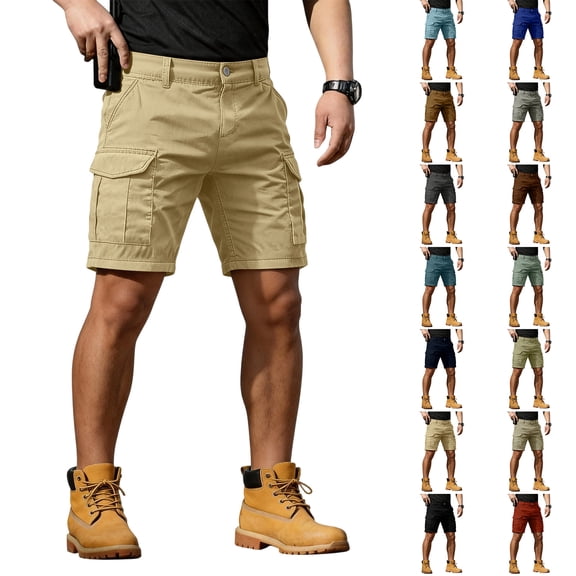 Trgacdwlo Mens Shorts Cargo Multi Pockets Elastic Waist Mens Athletic Shorts Hiking Running Summer Quick Dry Mens Casual Shorts Gray XXL