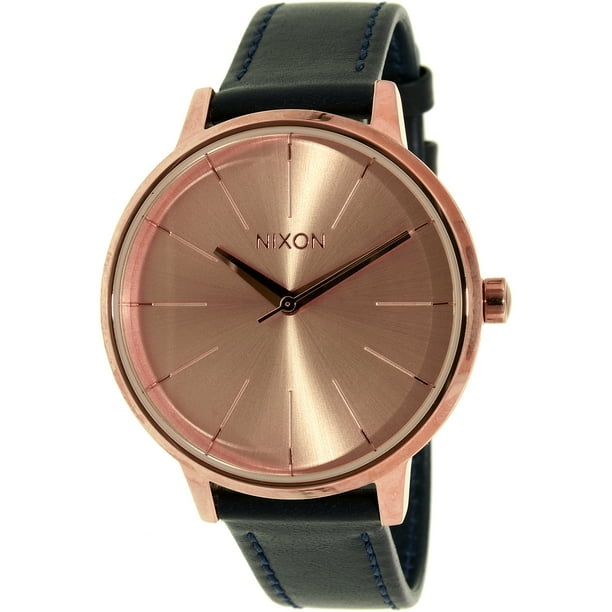 Nixon - Nixon Women's Kensington A1082160 Rose Gold Leather Quartz ...