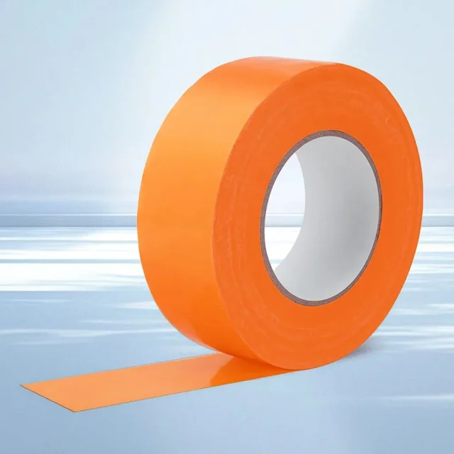 Cinta adhesiva para marcar líneas en canchas de voleibol y básquetbol, ideal para exteriores, color naranja, rollo de alta resistencia.