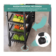 thumbnail image 3 of Estante De Cocina Con Ruedas Y Cesta Verduras 90*32*108cm Lab.G Negro, 3 of 5