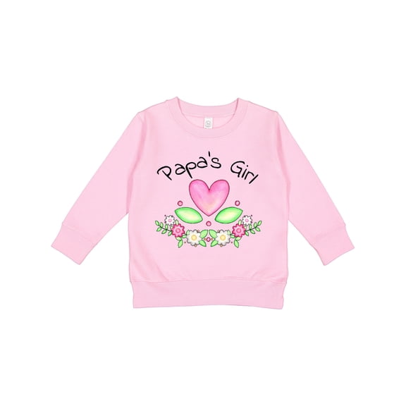 Inktastic Papa's Girl Heart Flowers Toddler Sweatshirt