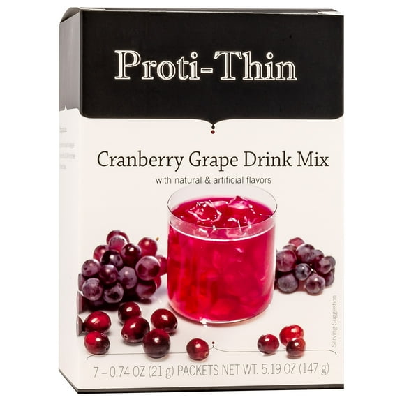 Proti-Thin - Cranberry Grape Protein Diet Fruit Drink - 15g Protein - Zero Fat - Low Calorie - Low Carb - 7/Box