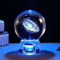 thumbnail image 1 of Boule de cristal galaxie - Boules de verre veilleuse chambre bb avec pied de lampe LED, Clair 80mm Sphre de verre Eclairage Galaxy cadeau enfant, 1 of 5