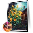 thumbnail image 2 of Cuadros Decorativos 5D bricolaje taladro redondo completo diamante pintura girasol kit hogar decoración artesanía (4) Wdftyju de costura negro 4 estilos, 2 of 9
