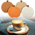 thumbnail image 2 of MOPOOR 4 PCS Fall Coasters Crochet Thanksgiving Pumpkin Coaster Orange Home Decor Handmade Woven Pumpkin Drink Cup Pad Mats for Autumn Harvest Thanksgiving Kitchen Table Party Decor Gifts, 2 of 7