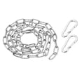 thumbnail image 1 of Cadena de acero inoxidable Uxcell, (1/8" x 4.92 FT), eslabones de cadena metálica decorativa con ganchos, adecuada para colgar/decorar/manualidades/exteriores, 1 of 6