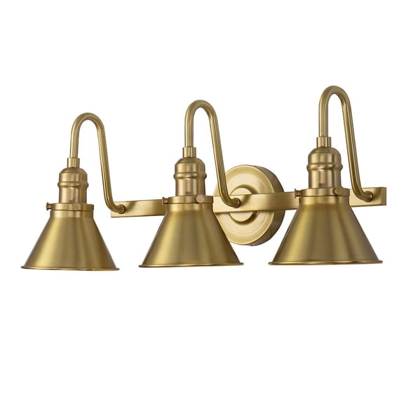 Lucas McKearn Provence 3-light Metal Bath Vanity Light in Aged Brass
