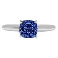 thumbnail image 7 of Solitaire Engagement Ring for Women - 2.5ct Simulated Tanzanite in 14K White Gold Promise Ring, 7 of 7