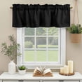 thumbnail image 3 of Black Window Valance Curtain Solid Color Rod Pocket Short Curtain for Living Room, Bedroom & Kitchen Window Decor 60x18in, 3 of 8