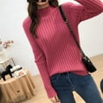 thumbnail image 2 of Xpqbb Autumn Winter New Women's Sweater Slim Warm Half-high Collar Bottoming Knitted Pullover Woman Basic Long Sleeve Jumper Top, 2 of 5