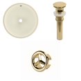 thumbnail image 1 of 16-in. W Round Bathroom Undermount Sink Set In Biscuit - Gold Hardware - Overflow Drain Incl. AI-20611, 1 of 9