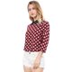 thumbnail image 3 of Allegra K Disfraz de Halloween para mujer Polka Dots Contraste Peter Pan Collar Top 3/4 Mangas Blusa Camisa Rojo S, 3 of 6