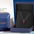 thumbnail image 5 of Gem Stone King 10K White Gold Ruby Red Mystic Topaz Pendant Necklace for Women | 0.80 Cttw | Gemstone November Birthstone | Oval 7X5MM | With 18 inch Chain, 5 of 6