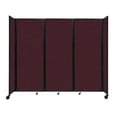 thumbnail image 1 of "Versare Room Divider 360 Portable Wall Partition | 3 Panels Wide | 8'6" x 7'6" Cranberry Fabric Panels", 1 of 7