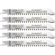 Caliastro 6-Inch Stainless Steel Frozen Meat Bone Cutting Saw Blades for Reciprocating and Sawzall Saws 5-Pack - Pro Butcher