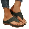 thumbnail image 5 of Sandals for Women Nilvkv Women's Fashion Versatile Vacation Sandals Three Flower Toe Toe Beach Flip-flops Casual Comfort Walking Flat Sandals Summer Outdoor Beach Sandals, 5 of 6