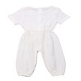 thumbnail image 3 of Body Bébé Fille Été Basique Uni à Manches Courtes en Lin de Coton Col Roulé, 3 of 4