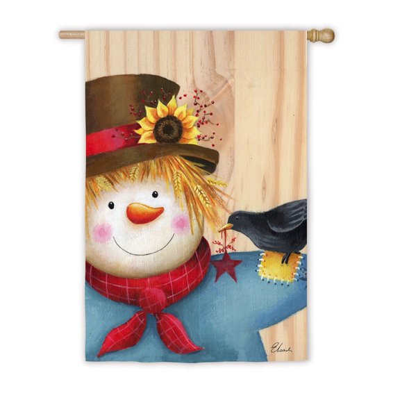 Evergreen Flag, Scarecrow House Satin Flag, 43'' x 0.4'' inches