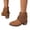 Brown, variant on IEMIEMIEM Womens Cowboy Boots Boho Suede Ankle Western Cowgirl Boots Mid Calf Pointed Toe Low Heel Short Chunky Classic Fringe Booties Blue 9 Wide