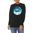 thumbnail image 3 of Winter NIght Background Graphic Long Sleeve Crewneck Tee - Black 3XL, 3 of 4