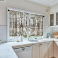 thumbnail image 6 of dinii Farmhouse Kitchen Curtains 36 Inch Length Country Brown Wooden Window Short Tier Curtains Over Sink Set of 2, White Doodle Rustic Vintage Small Kitchen Decor, 6 of 6