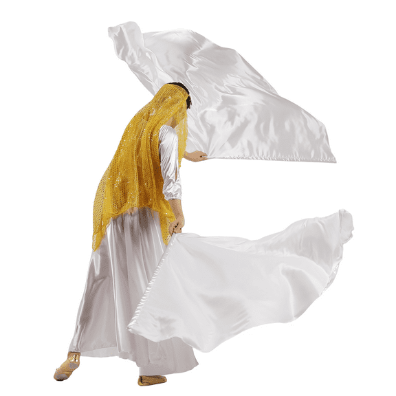 Baisdan Worship Flags for Dance Church, Praise Flags with Flexi Rods for Beginner, White, 2Pack