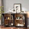 thumbnail image 3 of Tcbosik Buffet Cabinet with Storage, 60" Large Sideboard with 4 Glass Doors, Modern Coffee Bar Cabinet with Adjustable Shelves for Kitchen, Dining Room, Living Room, Black, 3 of 10