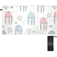 thumbnail image 2 of Coolnut 71x31In Absorbent Quick Drying Beach Towel, Delicate and Easy to Wipe, for Beach Swimming Pools, Bathrooms, Travel and Sports with Mesh Storage Bag-Jellyfishes Starfishes Washcloth Gift, 2 of 7