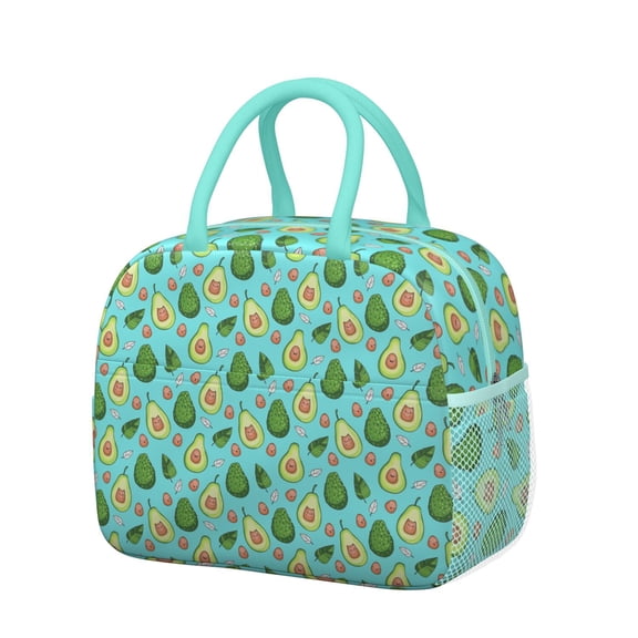 Lunch Bag Lunch Box for Women Reusable Insulated Lunch Bags,Water-Resistant Avocado Pattern Cooler Lunch Tote Bag, Large Capacity for Work Travel Picnic