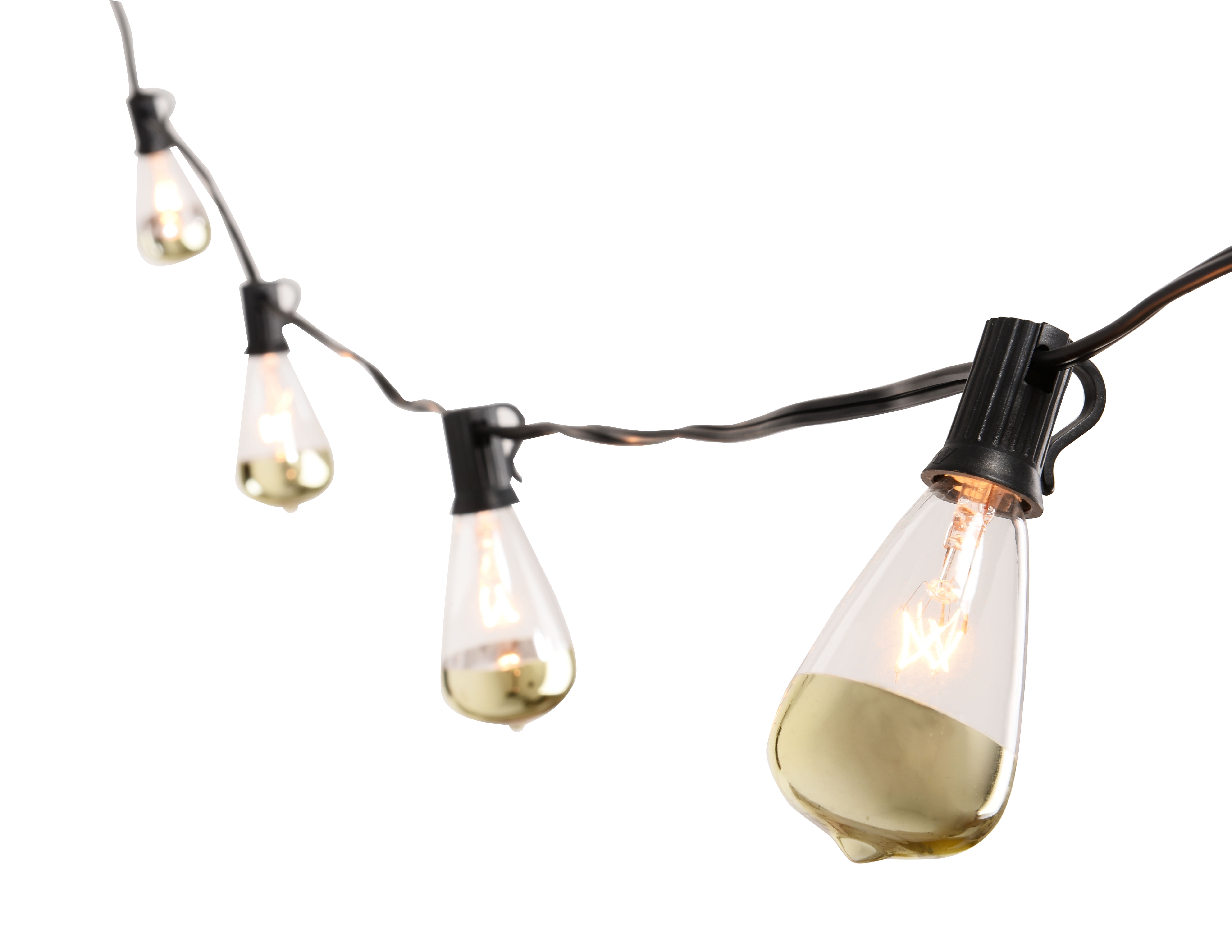 Mainstays 11'6" Gold Tipped Bulb String Lights, 10Bulbs