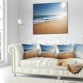 thumbnail image 2 of Designart Calm Blue Beach under Bright Sun - Seascape Throw Pillow - 18x18, 2 of 4