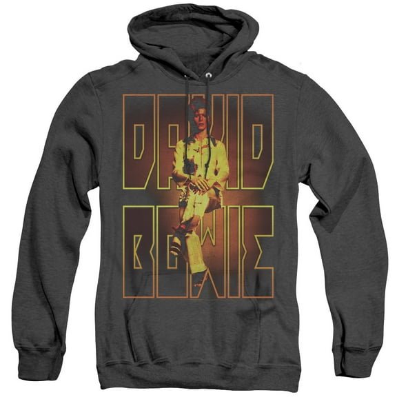 David Bowie Perched Adult Heather Hoodie Sweatshirt Black