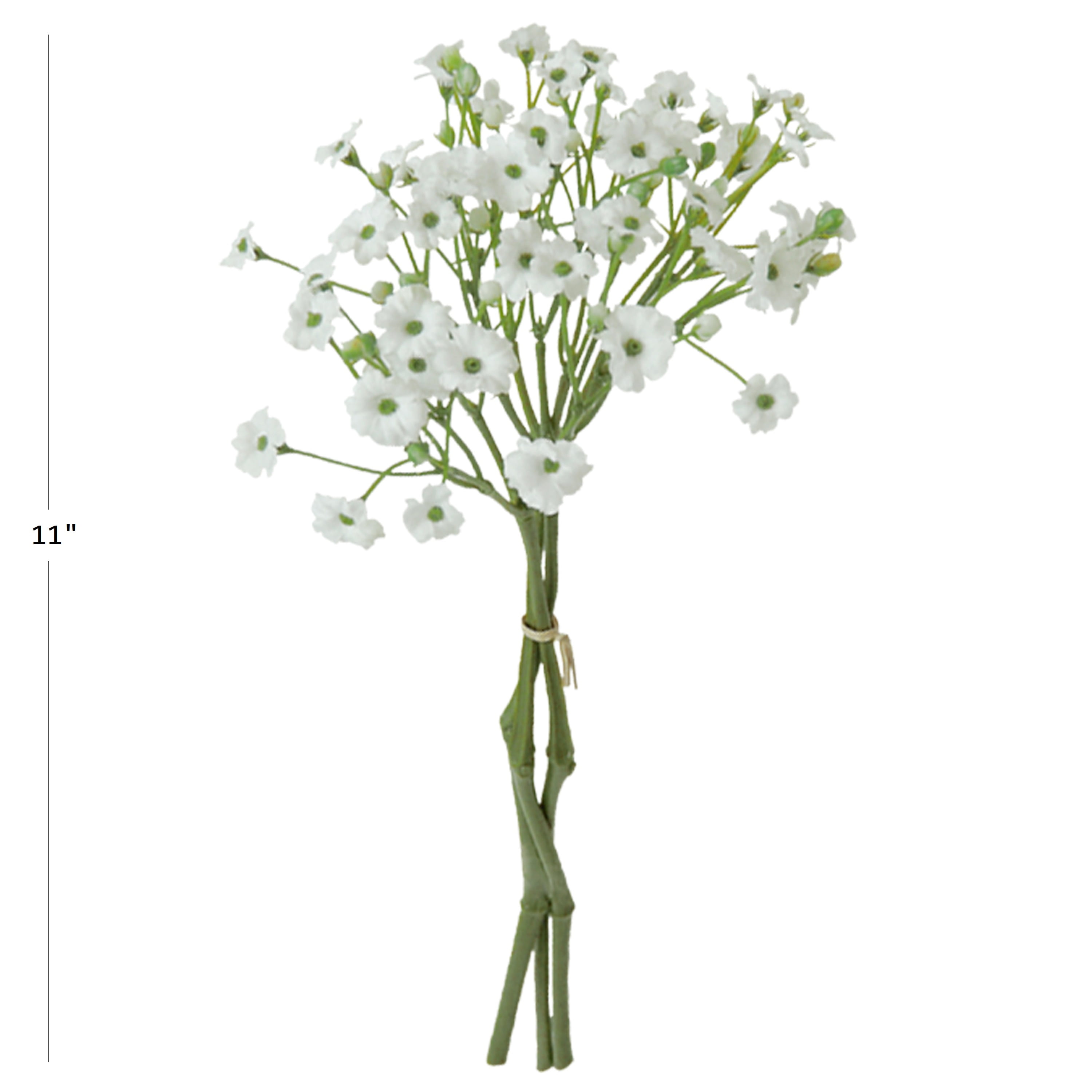 11-inch Artificial Silk White Set of 3 Baby's Breath Short Stem, for Indoor Use, by Mainstays