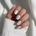 thumbnail image 2 of Classic Pearl White Short Square Nails - Press On Nails, 2 of 11