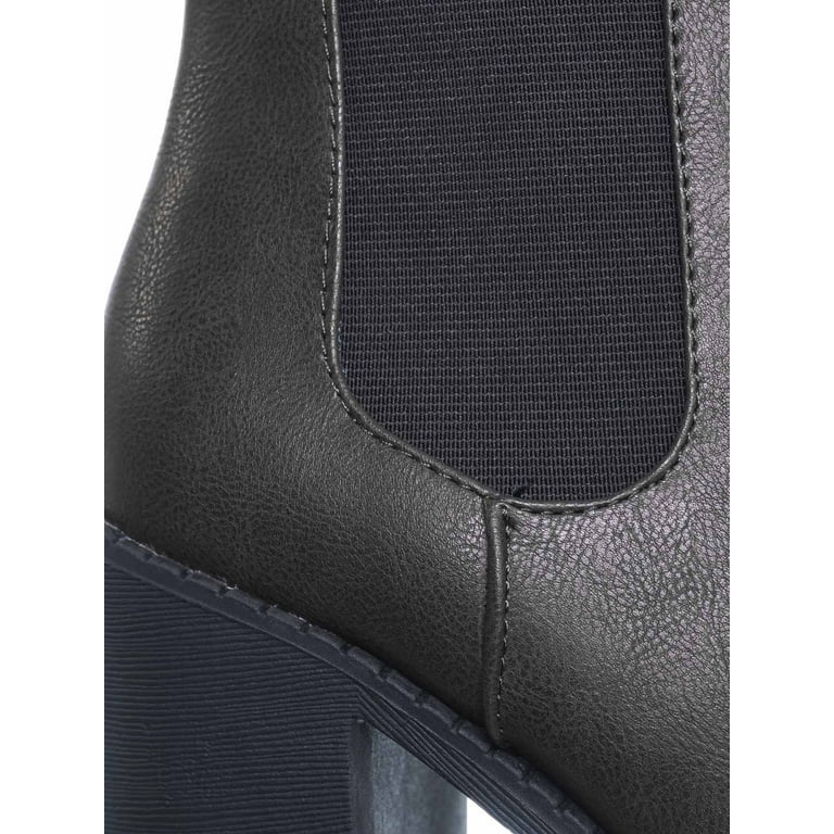 Glove 2, Block High Heel Chelsea Boots Women Lug Sole Ankle Bootie - Walmart.com
