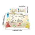 thumbnail image 3 of Easter Queen Comforter Set 3-Piece: Adorable Bunny & Egg Duvet Cover with 2 Standard Pillowcases | Spring Home Decor by PALIFEUR, 3 of 6