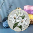 thumbnail image 6 of Punch Needle Kits Lily Flowers Embroidery Starter Set with Hoop Easy for Beginners DIY Stress Relief Handmade Craft Hobby and Home Decor 20x20cm, 6 of 8