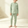 thumbnail image 6 of hotojiny 2PCS Children Thermal Set Base Layer Mock Neck Long Sleeve Top Comfy Long Pants Soft Skinny Kids Outfit(Green,7-8 Years), 6 of 8