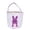 Purple, variant on Easter Bunny Basket Bags for Kids, Canvas Cotton Personalized Egg Basket Hunt Bags Cute Rabbit Print Buckets for Easter Eggs, Candy, Gift