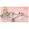 thumbnail image 5 of Anillos para mujer, regalos para mujer Anillo de diamantes con ajuste de gramo abierto y circonita recortada para mujer El anillo, 5 of 5