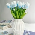 thumbnail image 4 of 12 Pcs Multicolor Tulips Artificial Flowers Faux Tulip Stems Real Feel PU Tulips Easter Spring Wedding Bouquet Centerpiece Floral Arrangement Cemetery Table Décor 13.18" Tall, 4 of 7